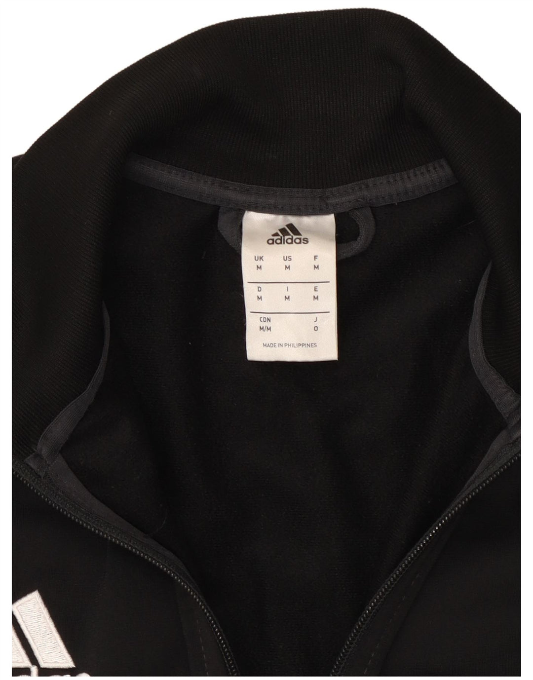 Adidas Mens Tracksuit Top Jacket Medium Black Colourblock Polyester