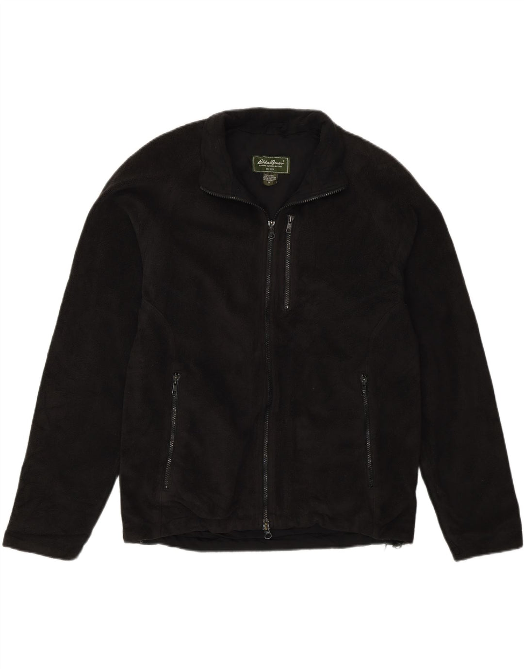 Eddie Bauer Mens Fleece Jacket UK 38 Medium Black Polyester