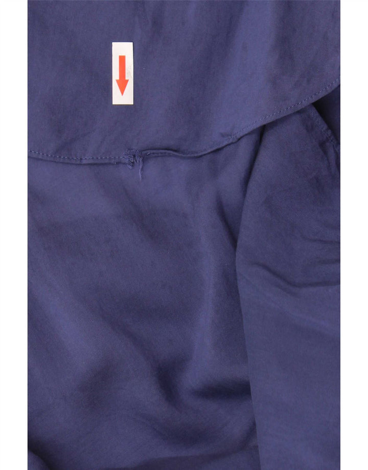 Massimo Dutti Womens Longline Oversized Shirt UK 10 Small Navy Blue Lyocell