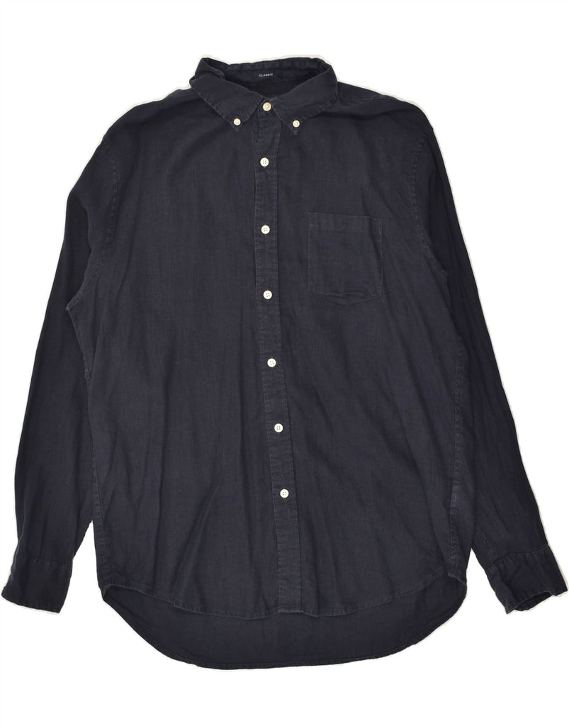 J. CREW Mens Classic Shirt Large Navy Blue Cotton | Vintage J. Crew | Thrift | Second-Hand J. Crew | Used Clothing | Messina Hembry 