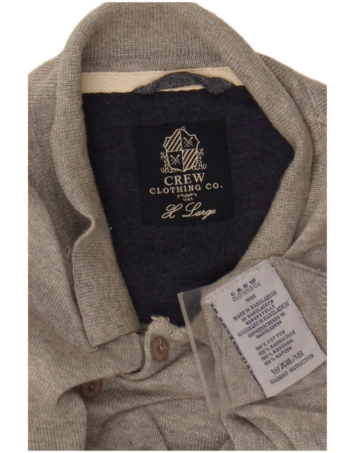 CREW CLOTHING Mens Polo Neck Jumper Sweater XL Grey Cotton