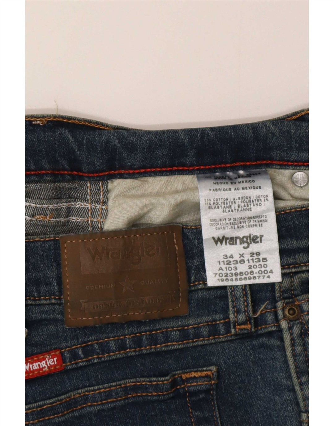 Wrangler Womens Straight Jeans W34 L29 Blue Cotton