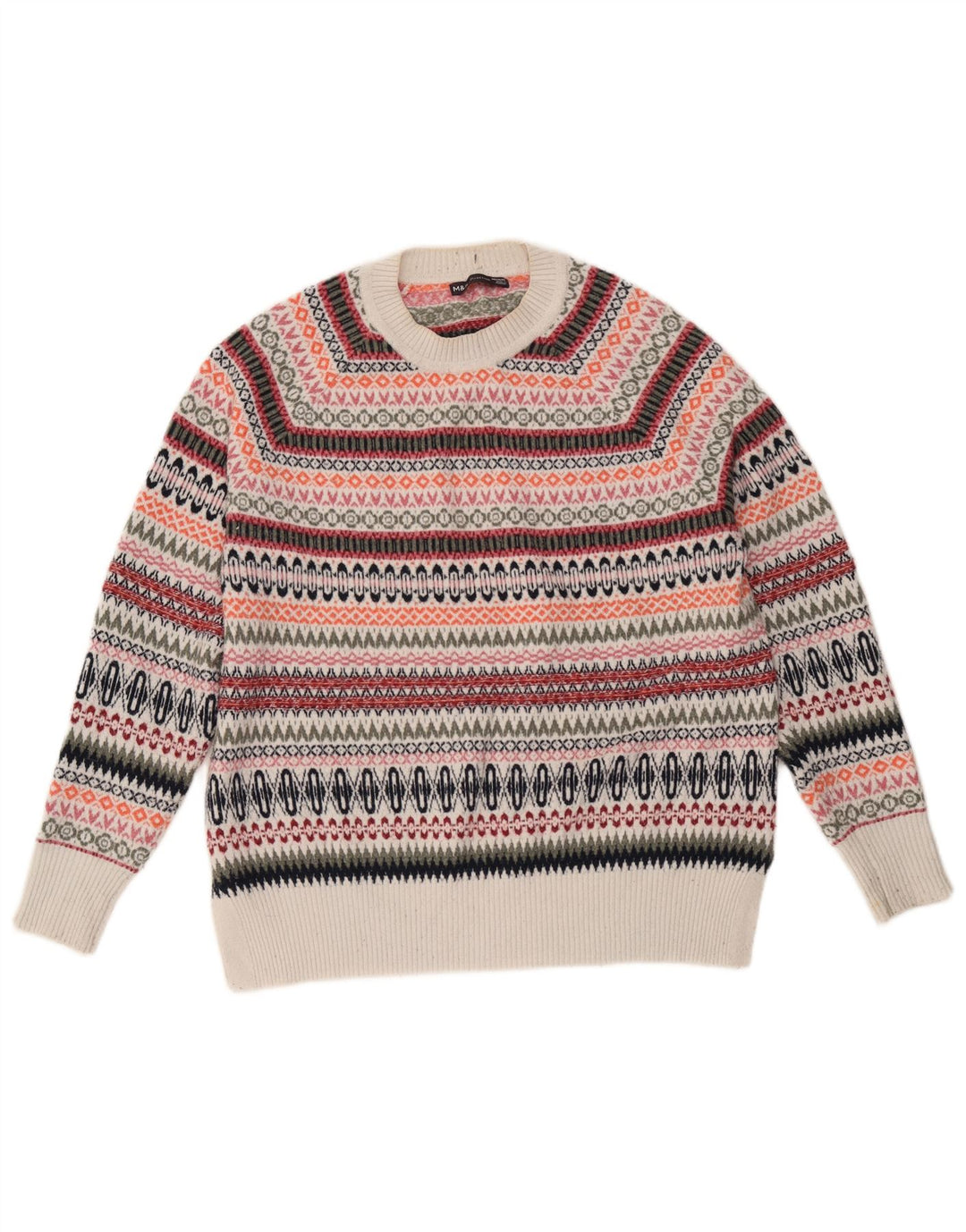 Marks & Spencer Womens Crew Neck Jumper Sweater UK 14 Medium Multicoloured