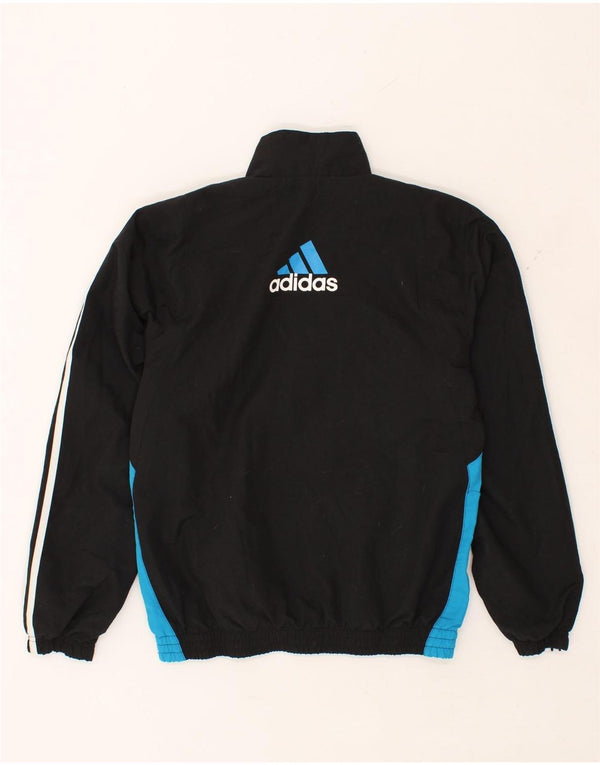 ADIDAS Mens Graphic Tracksuit Top Jacket Small Black Colourblock Polyester