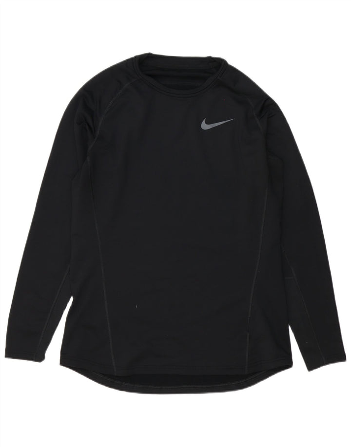 Nike Mens Dri Fit Top Long Sleeve Large Black Polyester
