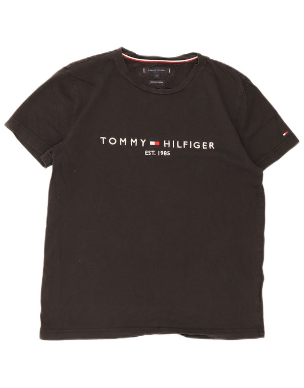 Tommy Hilfiger Mens Graphic T-Shirt Top Medium Black Cotton