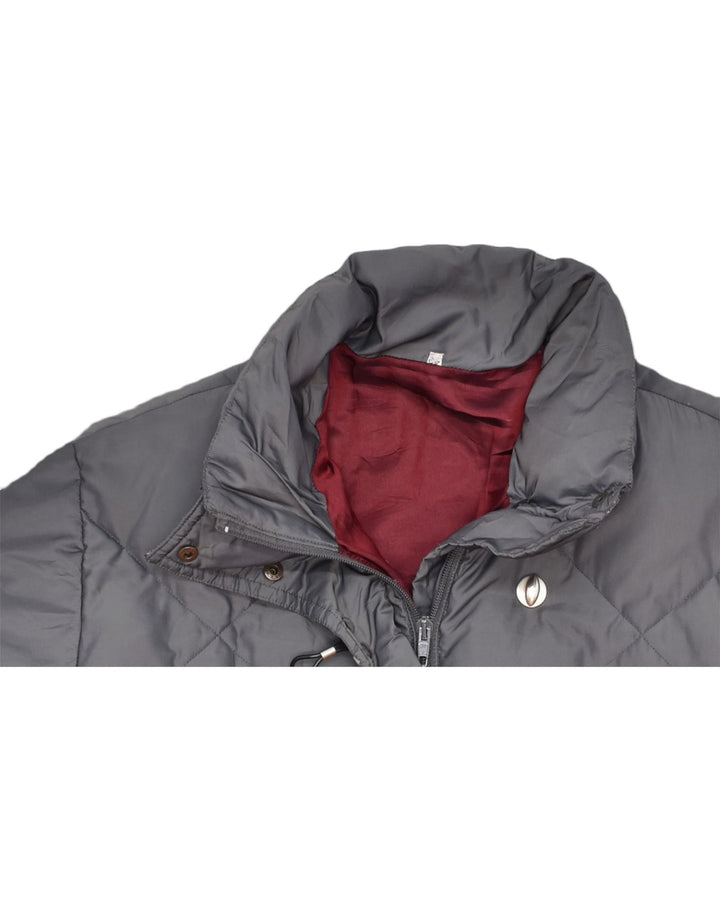 VINTAGE Womens Padded Coat EU 42 Large Grey Polyamide | Vintage | Thrift | Second-Hand | Used Clothing | Messina Hembry 
