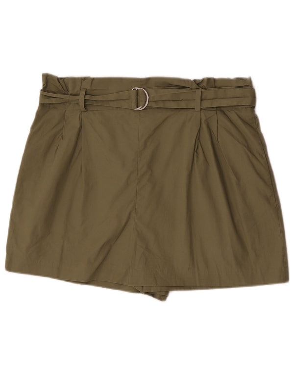 Zara Womens Casual Shorts XL W32  Khaki Cotton