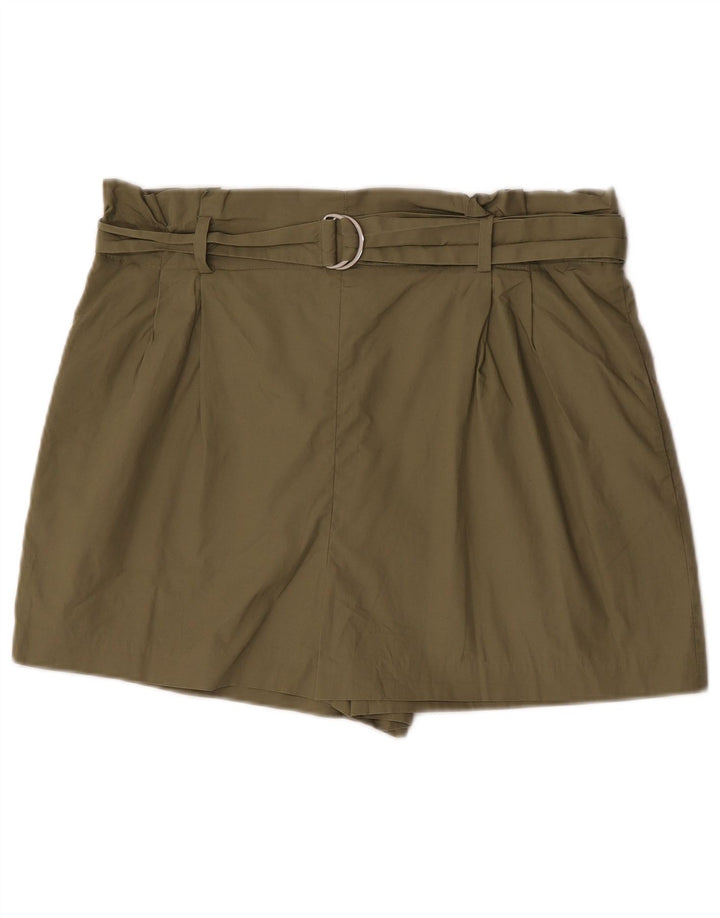 Zara Womens Casual Shorts XL W32  Khaki Cotton