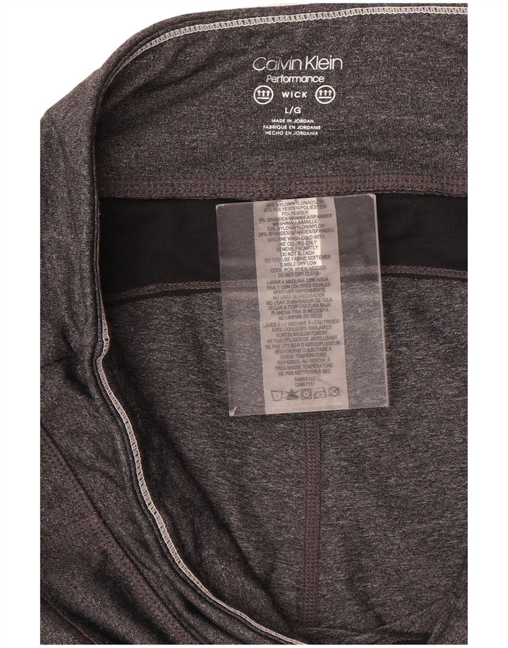 Calvin Klein Womens Leggings UK 16 Large Grey Colourblock