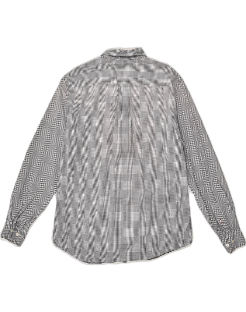 TOMMY HILFIGER Mens Shirt Medium Grey Check Cotton | Vintage Tommy Hilfiger | Thrift | Second-Hand Tommy Hilfiger | Used Clothing | Messina Hembry 