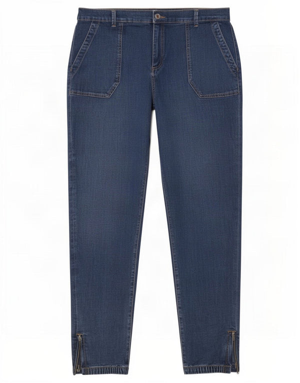 Marks & Spencer Womens Tapered Jeans UK 20 2XL W40 L29 Blue Cotton