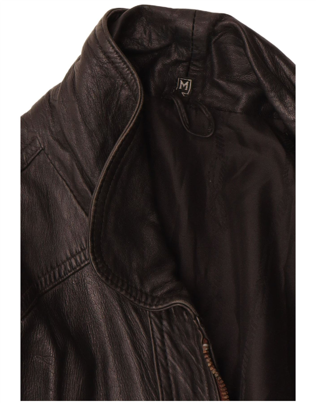 Vintage Mens Leather Jacket UK 38 Medium Black Leather