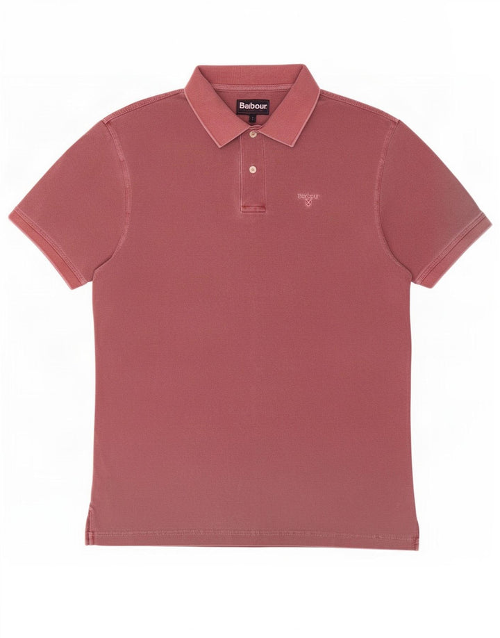 Barbour Mens Polo Shirt Large Red Cotton