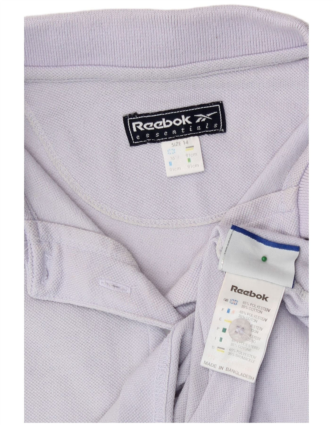Reebok Womens Polo Shirt UK 14 Large Purple Polyester