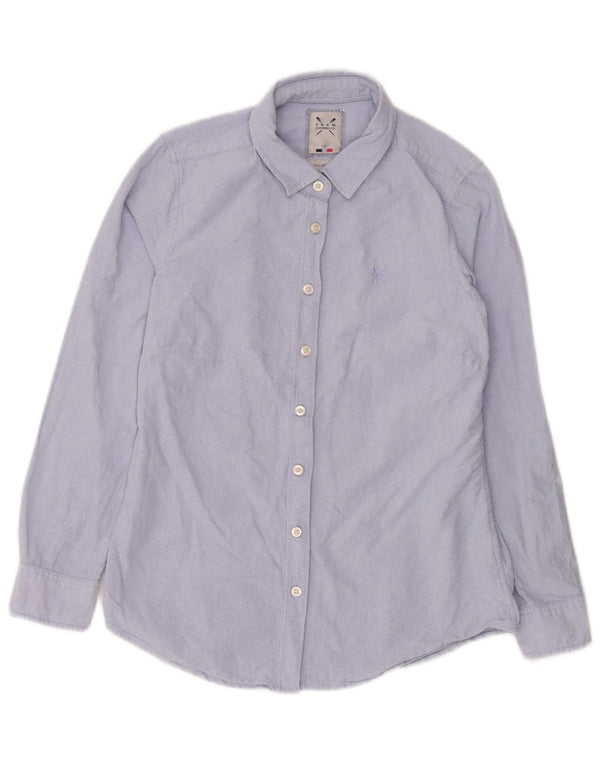 Crew Clothing Womens Tailored Shirt UK 12 Medium Blue Cotton