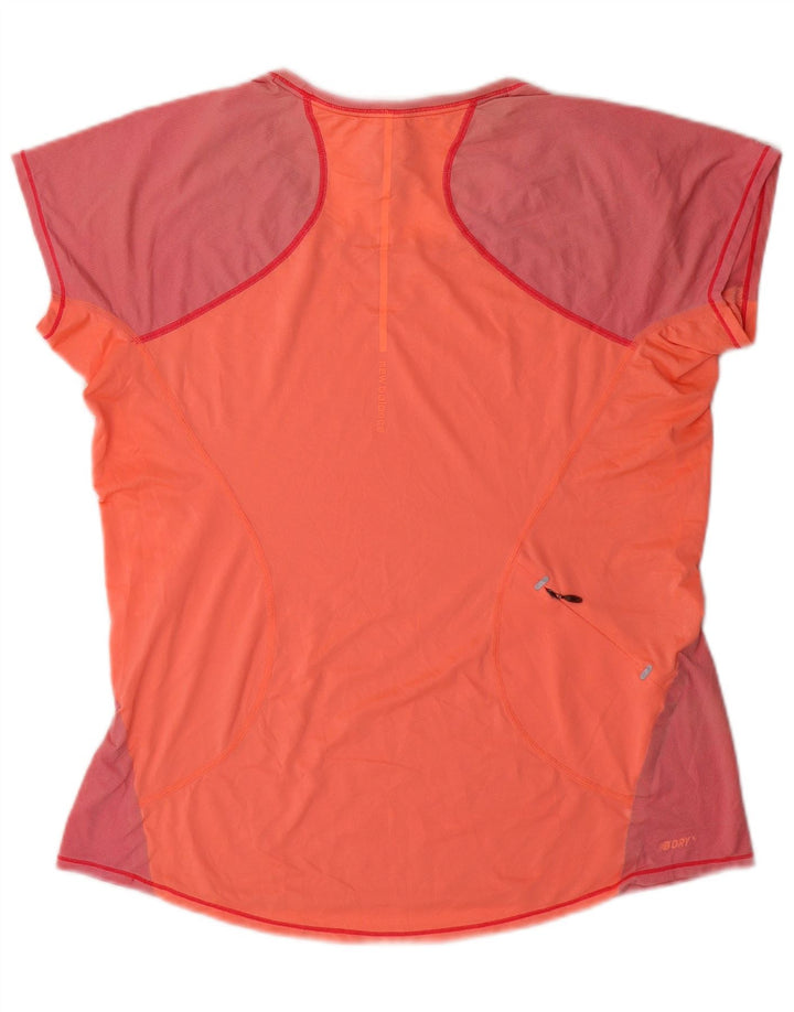 NEW BALANCE Womens T-Shirt Top UK 18 XL Pink Colourblock Nylon