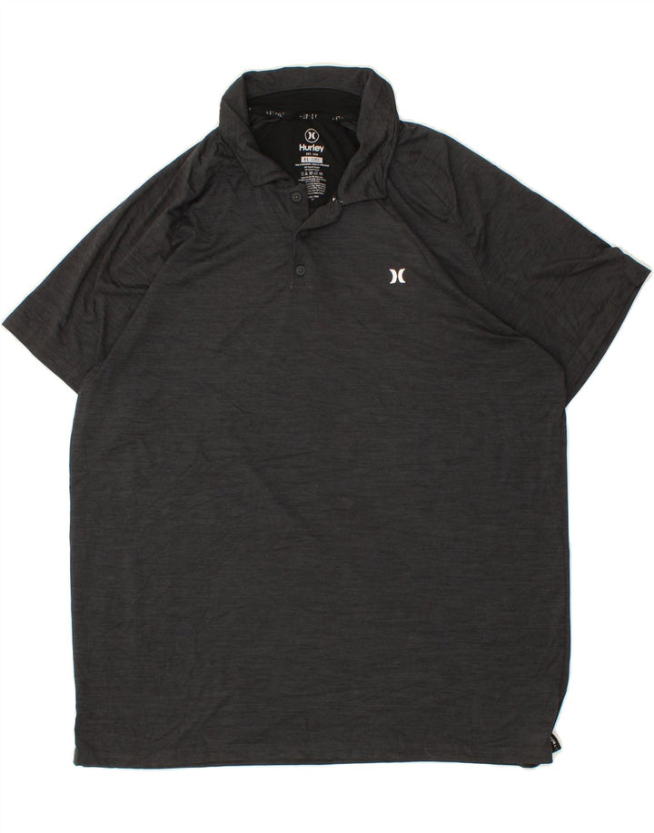 HURLEY Mens Polo Shirt XL Grey Polyester Vintage Hurley and Second-Hand Hurley from Messina Hembry 