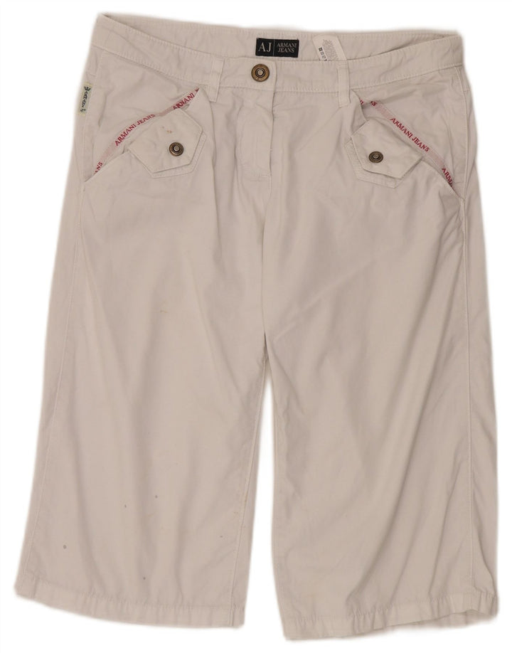 Armani Womens Bermuda Shorts W28 Medium  White Cotton