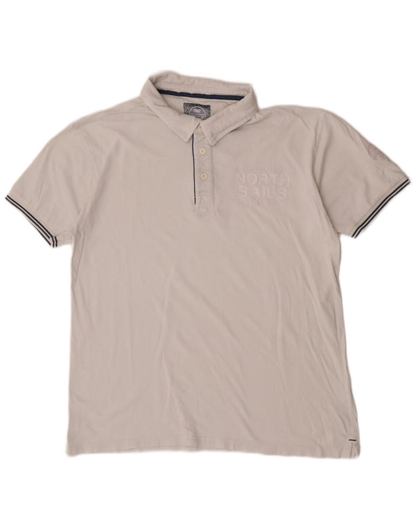 North Sails Mens Graphic Polo Shirt 2XL White Cotton