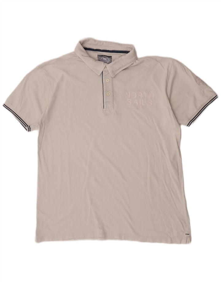 North Sails Mens Graphic Polo Shirt 2XL White Cotton
