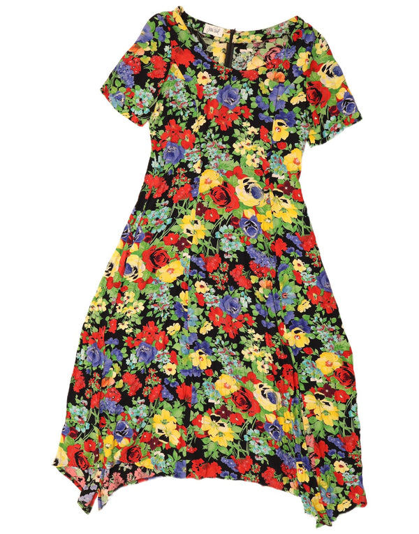 Jean Paul Womens Asymmetrical Dress UK 14 Large Multicoloured Floral