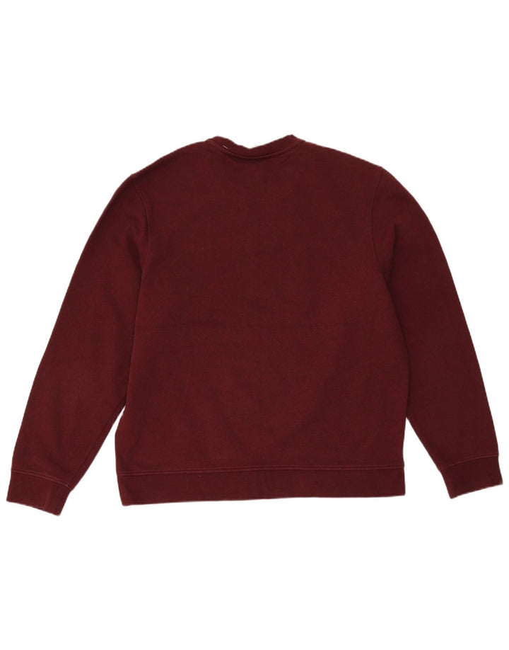Lacoste Mens Sweatshirt Jumper Size 6 XL Burgundy Cotton