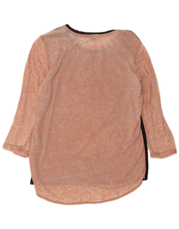 Scotch & Soda Womens Graphic Top 3/4 Sleeve Size 1 Small Black Colourblock