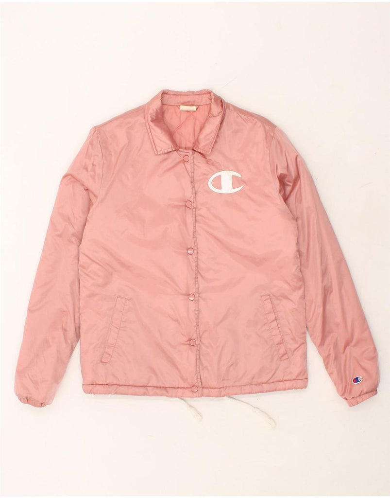 CHAMPION Womens Graphic Bomber Jacket UK 16 Large Pink Vintage Champion and Second-Hand Champion from Messina Hembry 