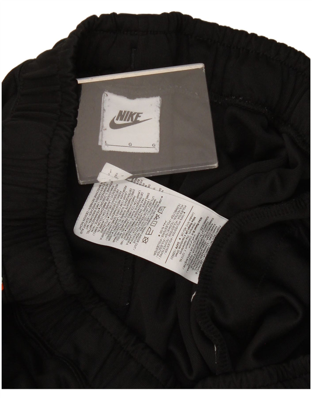 Nike Womens Graphic Tracksuit Trousers Joggers UK 16 Large Black Polyester