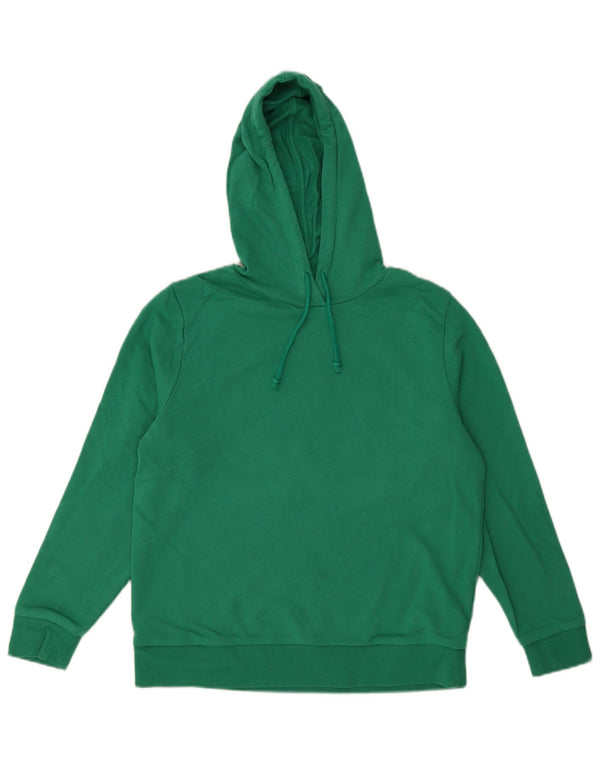 Marks & Spencer Womens Hoodie Jumper UK 12 Medium Green Cotton