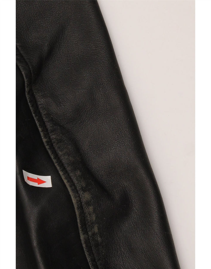 VINTAGE Mens Leather Jacket UK 42 XL Black Leather