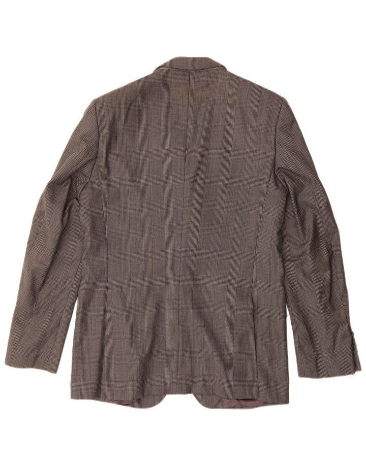 ZARA Mens 2 Button Blazer Jacket EU 50 Medium Grey Houndstooth Viscose
