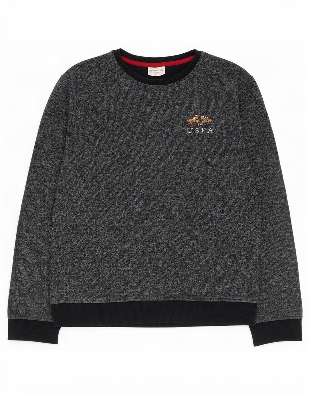 U.S. Polo Assn. Mens Sweatshirt Jumper Medium Navy Blue Flecked Cotton