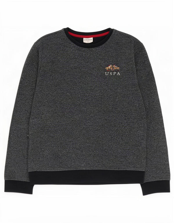 U.S. Polo Assn. Mens Sweatshirt Jumper Medium Navy Blue Flecked Cotton