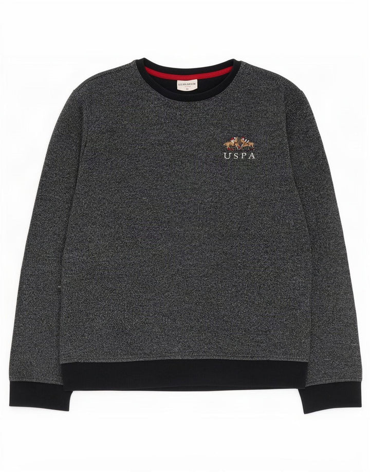 U.S. Polo Assn. Mens Sweatshirt Jumper Medium Navy Blue Flecked Cotton