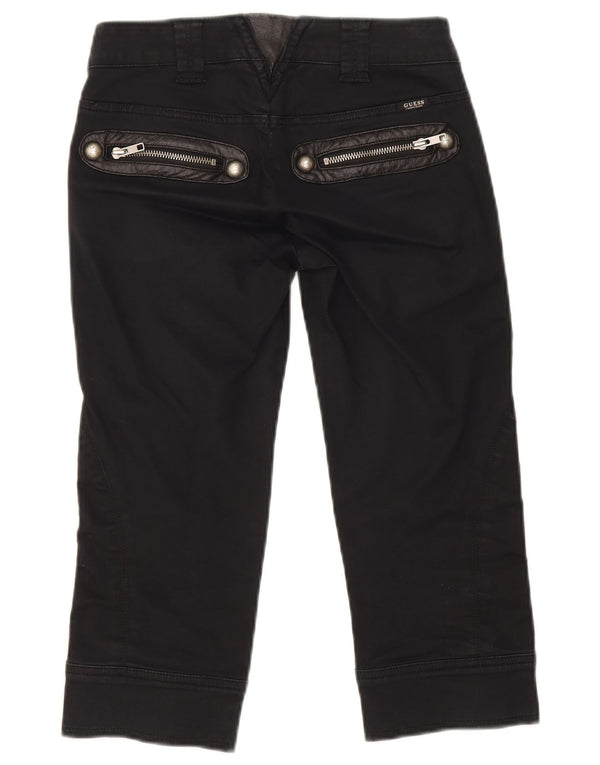 Guess Womens Low Waist Capri Jeans W25 L16 Black Cotton