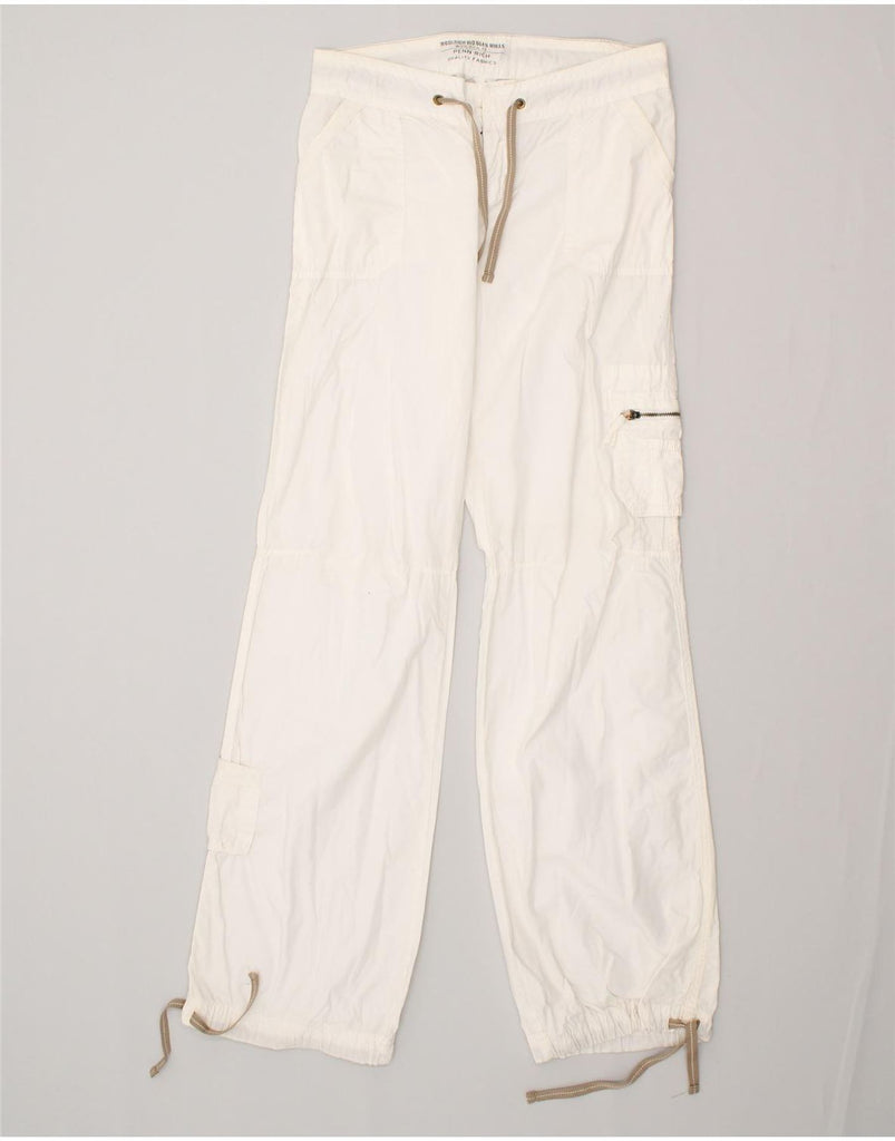 WOOLRICH Mens Straight Cargo Trousers W29 L34 Off White | Vintage Woolrich | Thrift | Second-Hand Woolrich | Used Clothing | Messina Hembry 