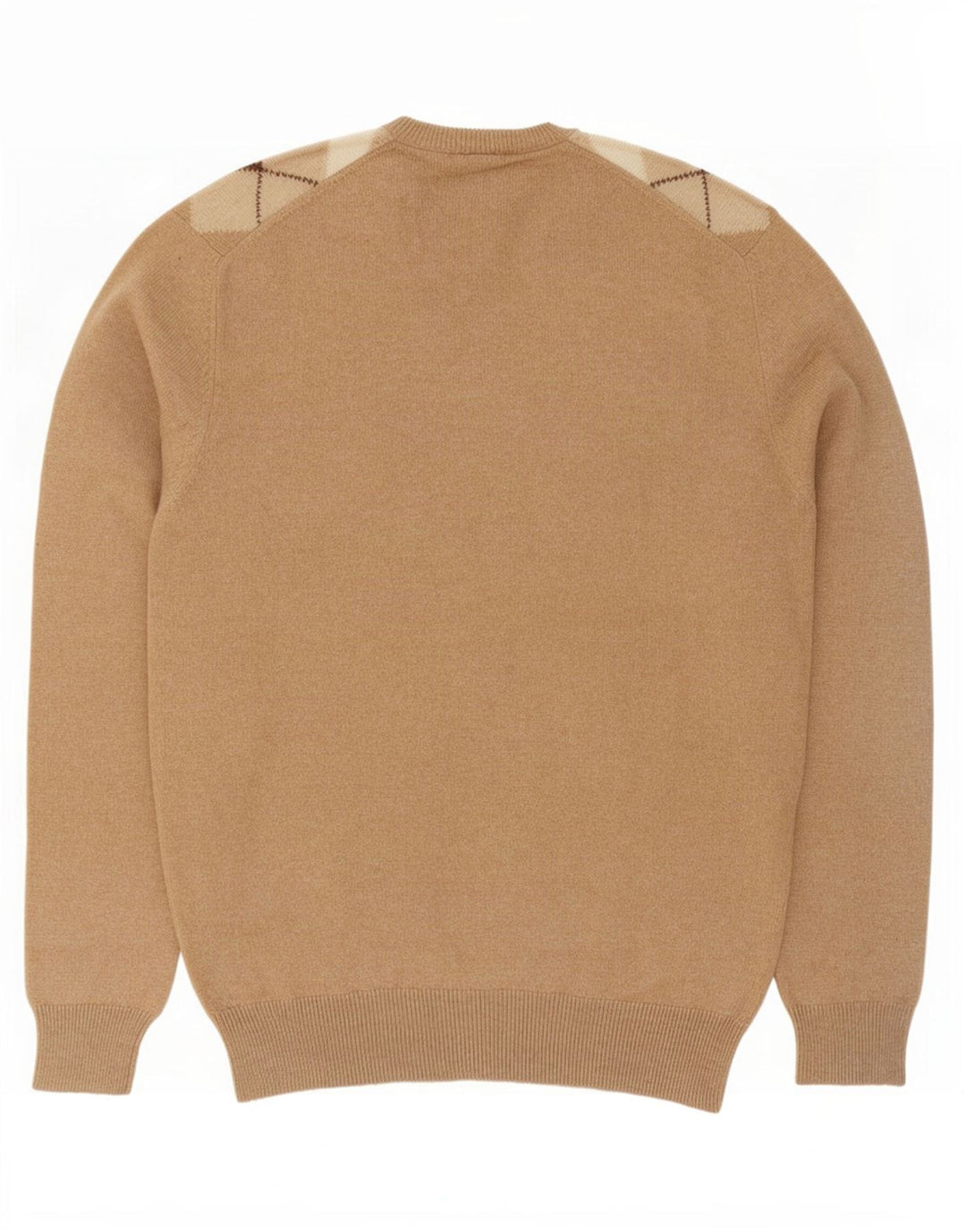 WESTBURY Mens V-Neck Jumper Sweater IT 52/54 Large Beige Argyle/Diamond