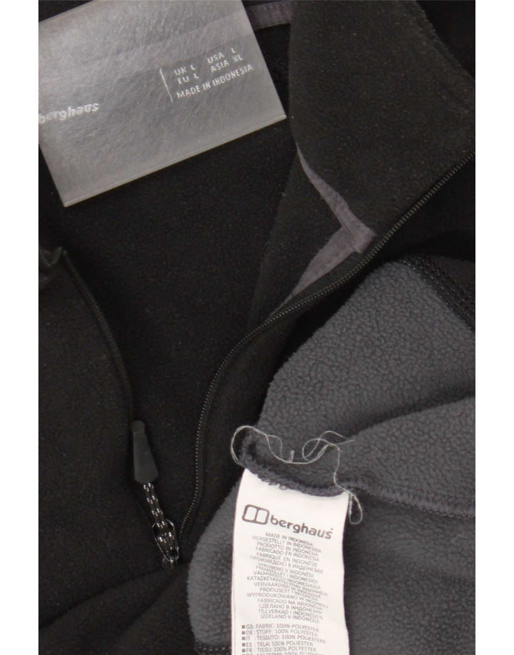 Berghaus Mens Zip Neck Fleece Jumper Large Black Colourblock Polyester