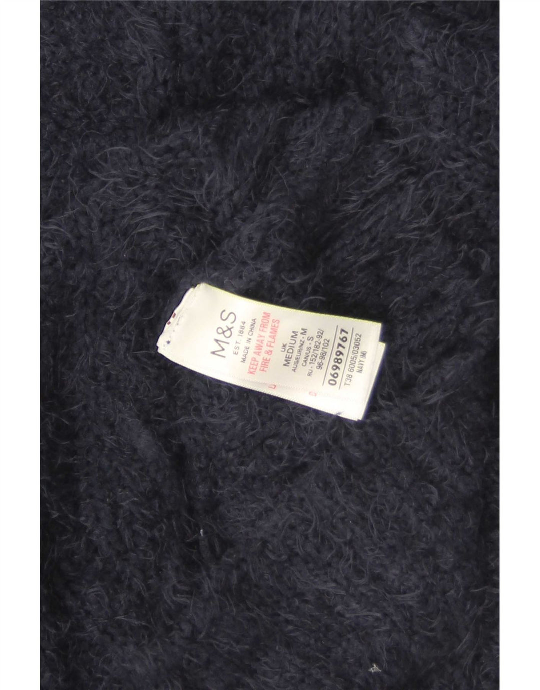 Marks & Spencer Womens Cardigan Sweater UK 14 Medium Navy Blue Polyester