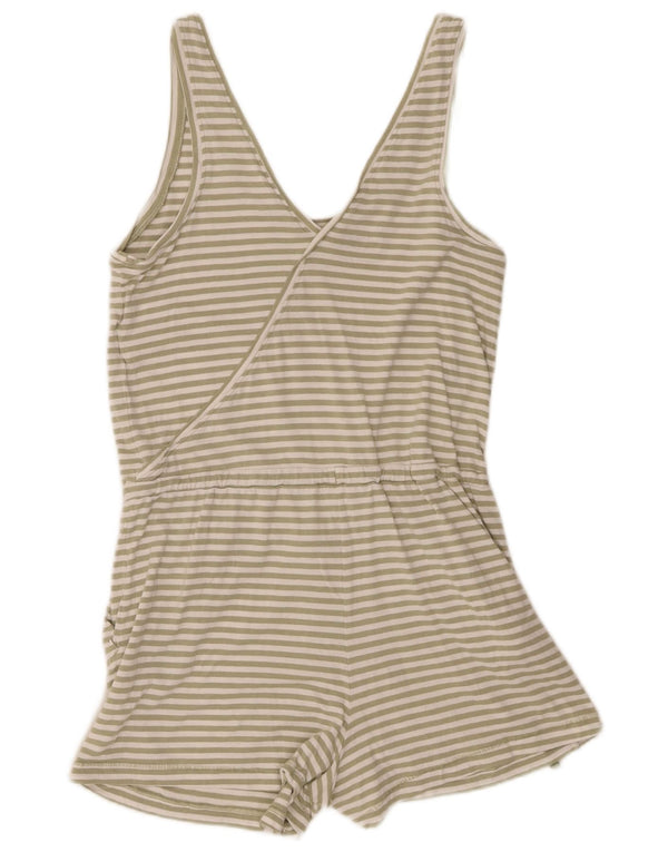 The North Face Womens Sleeveless Playsuit UK 10 Small Green Striped Cotton