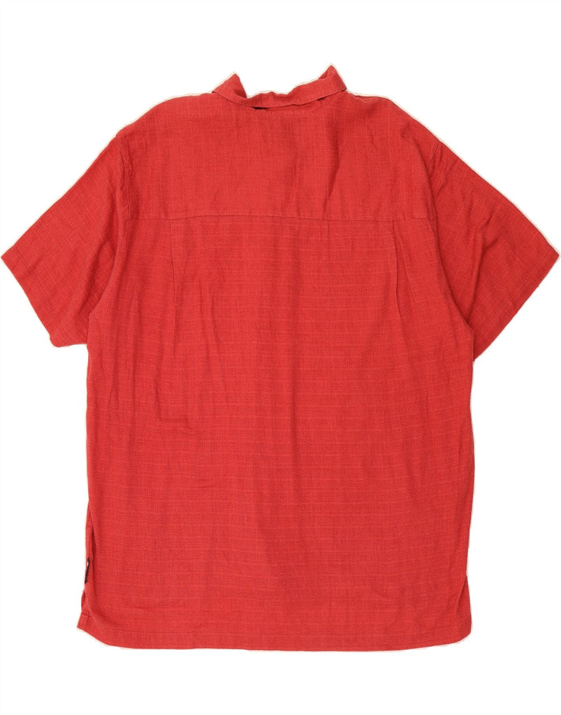 CHAPS Mens Short Sleeve Shirt XL Red Striped Cotton Vintage Chaps and Second-Hand Chaps from Messina Hembry 