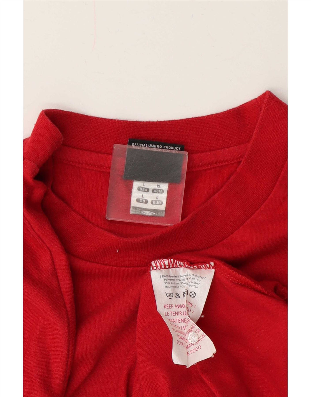 Umbro Mens Graphic T-Shirt Top Large Red Polyester