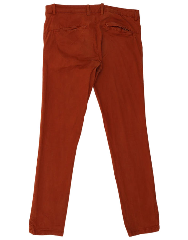 Zara Mens Skinny Chino Trousers EU 44 Large W34 L33 Maroon