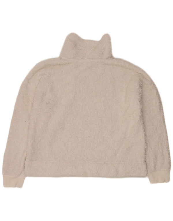 Calvin Klein Womens Roll Neck Oversized Fleece Jumper UK 16 Large White