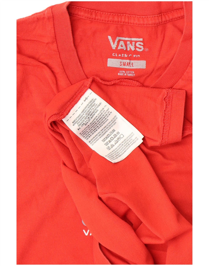 VANS Mens Classic Fit Graphic T-Shirt Top Small Red Cotton