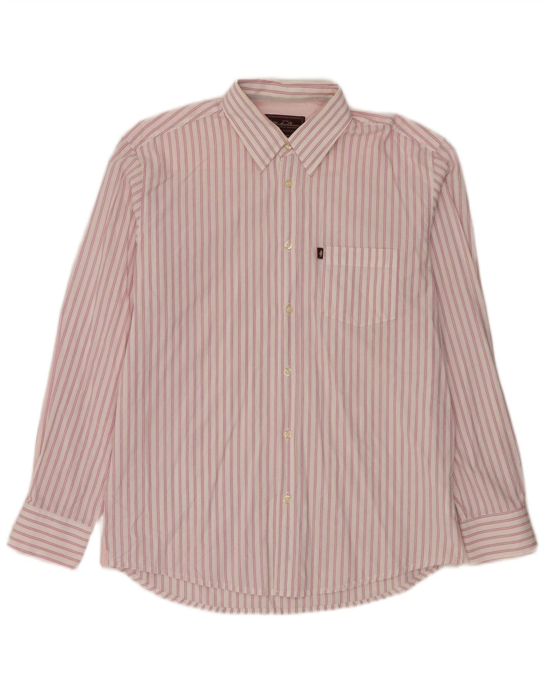Marlboro Classics Mens Shirt Large Pink Pinstripe Cotton