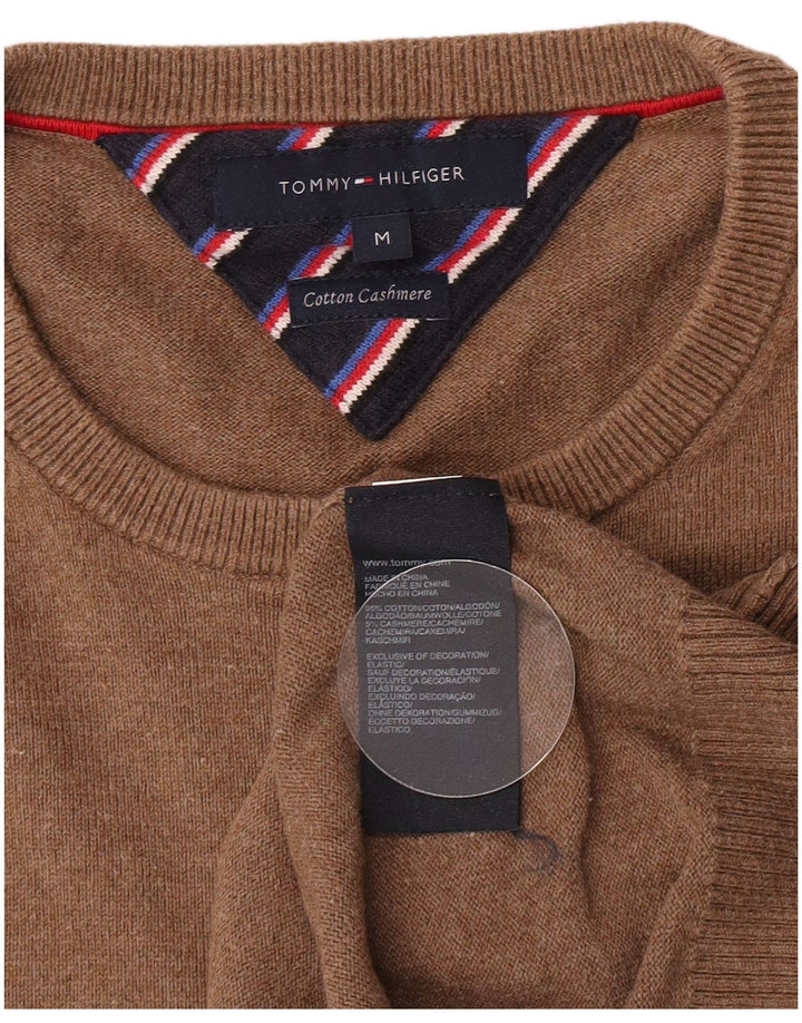 Tommy Hilfiger Mens Crew Neck Jumper Sweater Medium Brown Cotton