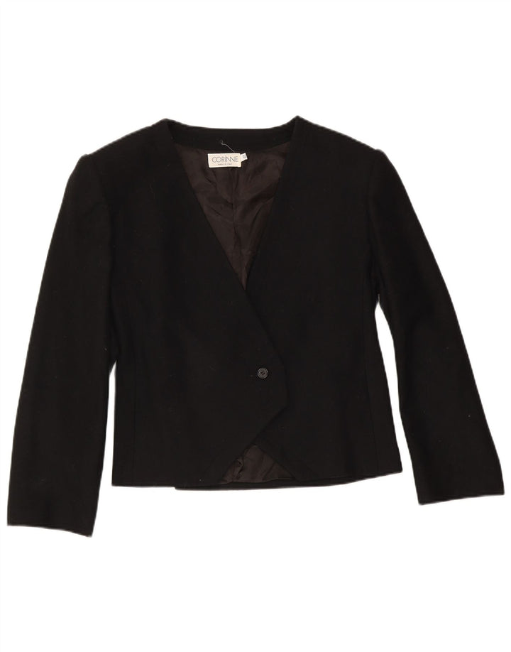 Vintage Womens 1 Button Blazer Jacket IT 42 Medium Black